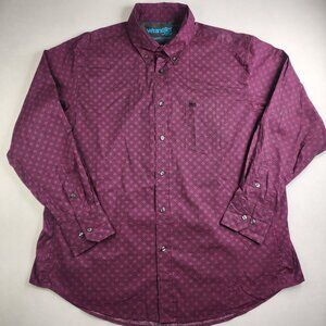 Wrangler 20x Competition Mens Size XXL Purple Circular Button Down Rodeo Western